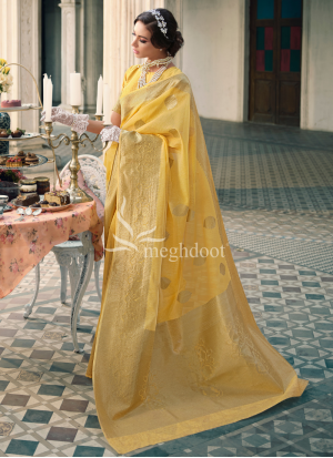 Vanessa Gold Color Linen Saree     