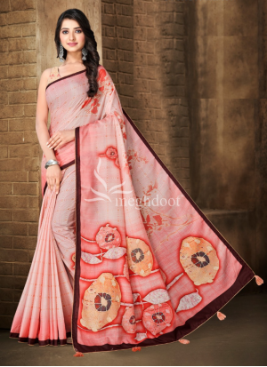Meghdoot Pink Color Tussar Silk Saree DG0077-T_PRINT001