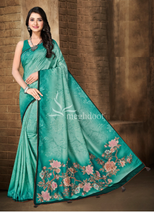 Meghdoot S. Green Color Tussar Silk Saree DG0081-T_PRINT001