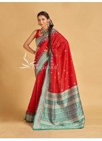 Rani, red and Rama color Sambalpuri Tussar Silk Sarees