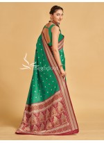 Firozi, N. P. Green and Red color Sambalpuri Tussar Silk Sarees