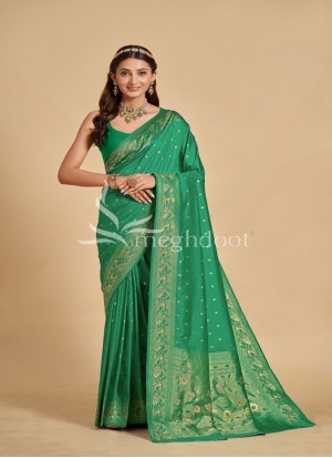 Green color Soft silk saree