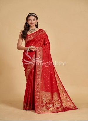 Red color Soft silk saree