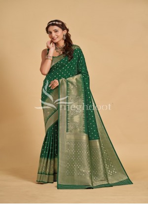 Rama Green color Soft silk saree