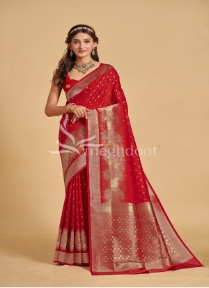 Red color Soft silk saree