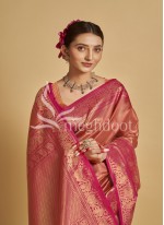 Rani pink Color Katan Silk Saree