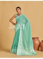 C. Green Color Linen Saree