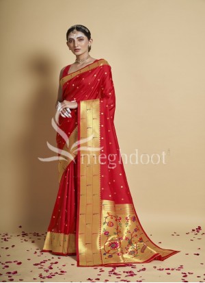 Red Color Katan Silk Saree